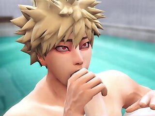 Heros Bath Time - Midoriya X Bakugo - My Hero Academia - 3d Animation the Sims 4